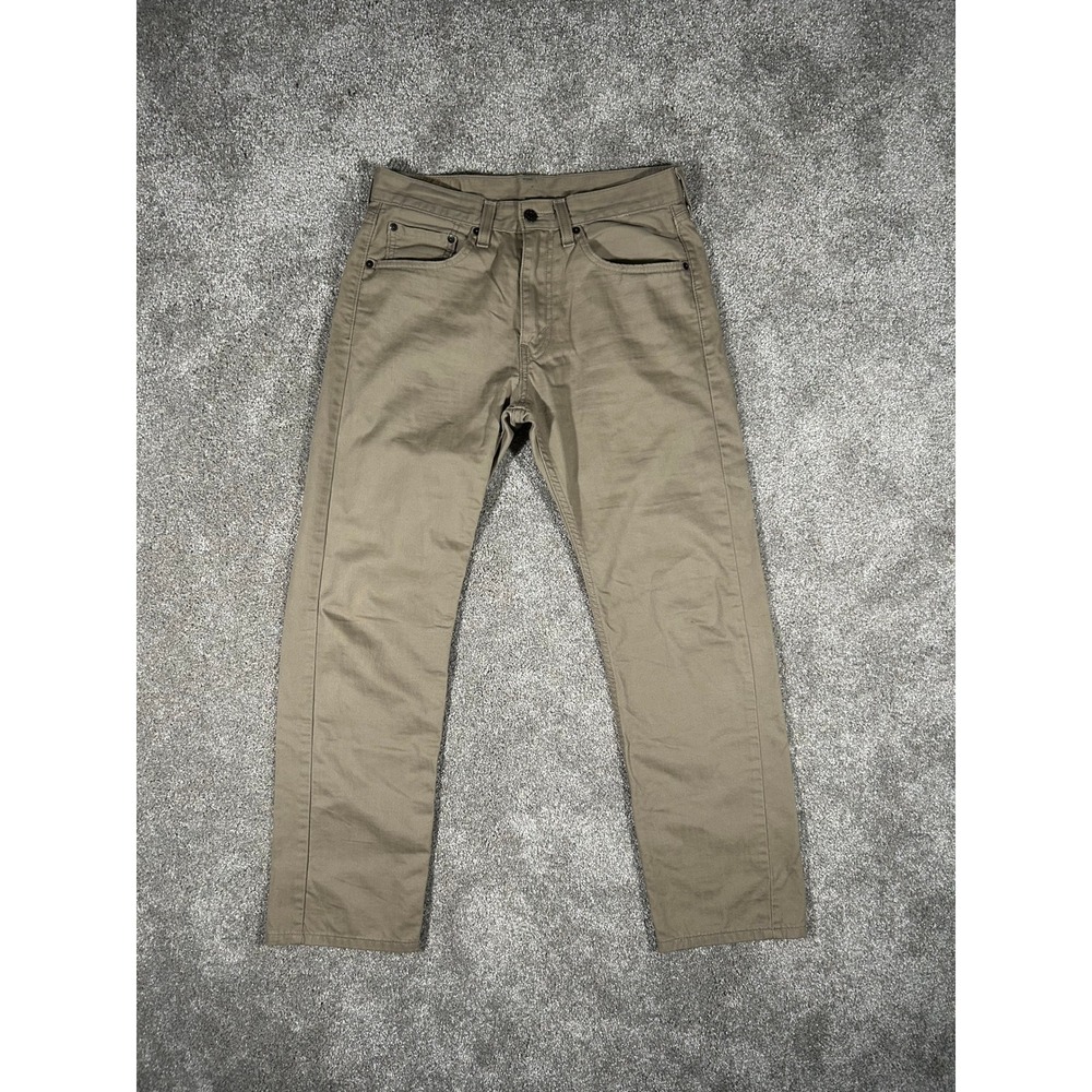 Levis 505 Regular Fit Straight Leg Khaki Tan Chino Pants Mens 31x30